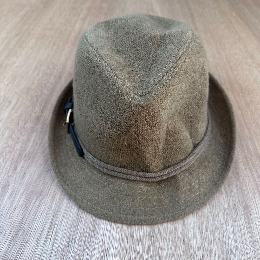 Brown Faux Suede Fedora Hat w/ Buckle Band – Fall Boho Chic OSFM